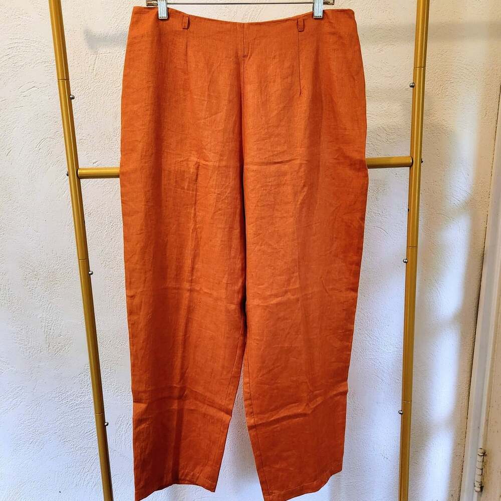 Madison Studio Linen Pants Size 16 Orange 100% Linen